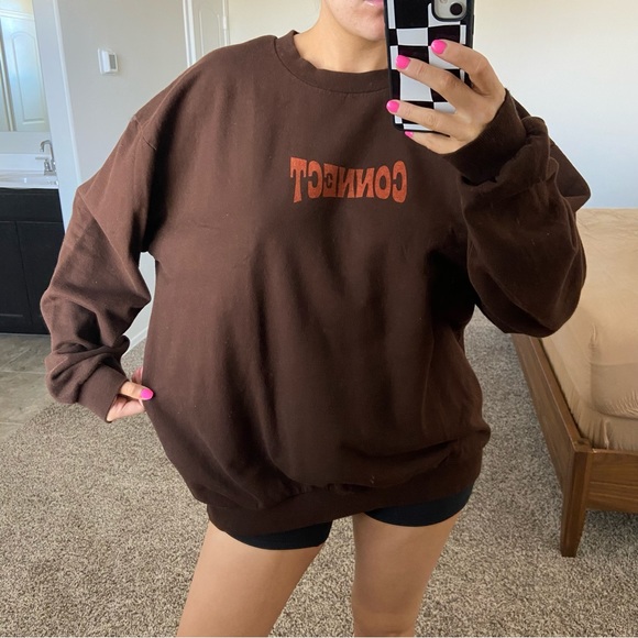 LONELY GHOST Tops - NWOT Lonely ghost connect crewneck brown